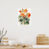 Orange Begonia Flowers Art Imprimer Poster (Cuisine)
