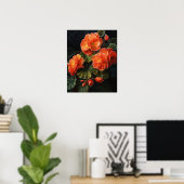 Orange Begonia Flowers Art Imprimer Poster (Bureau à domicile)