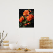 Orange Begonia Flowers Art Imprimer Poster (Cuisine)