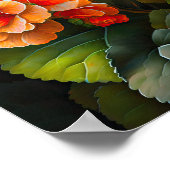 Orange Begonias Flower Art Imprimer Poster (Coin)
