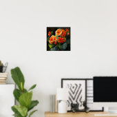 Orange Begonias Flower Art Imprimer Poster (Bureau à domicile)