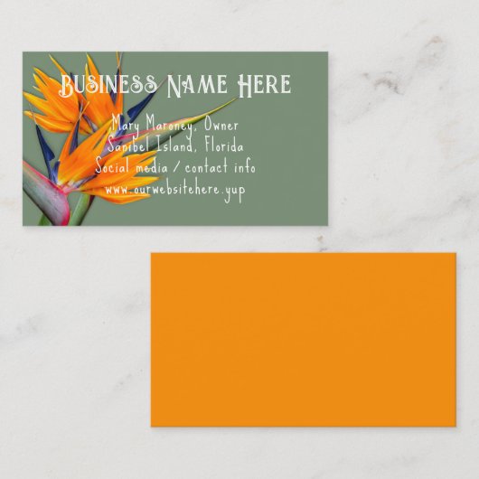 Orange Bird of paradise Flowers Carte de visite (Devant / Derrière)