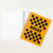 Orange Black À damiers Motif pour l'organisation (Devant avec enveloppe)