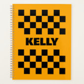 Orange Black À damiers Motif pour l'organisation (Devant)