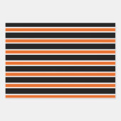 Orange, Black, and White Chevron & Stripe Patterns Inpakpapier Vel (Voorkant 2)