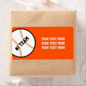 Orange & Black Baseball Team Sports Sticker labels (Insitu)
