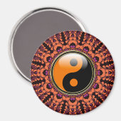 Orange+Black Batik Yin Yang Magnet (Recto/Verso)