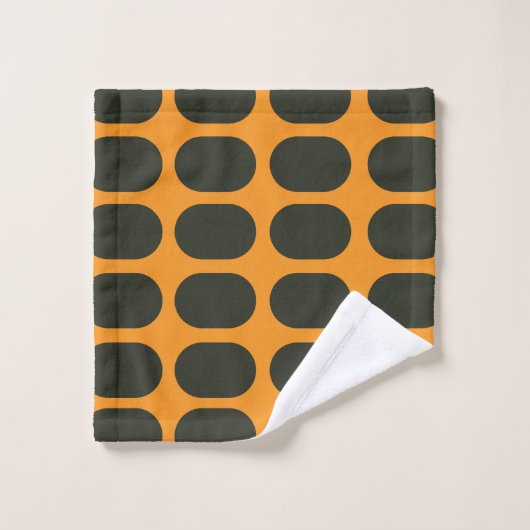 Orange Black Circles (Gant de toilette)