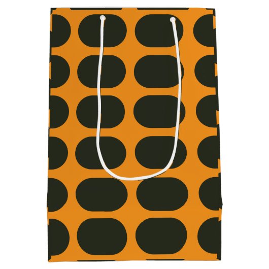 Orange Black Circles Medium Cadeauzakje (Achterkant)