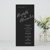 Orange Black Gothic Peony & Rose Wedding Programme (Debout devant)