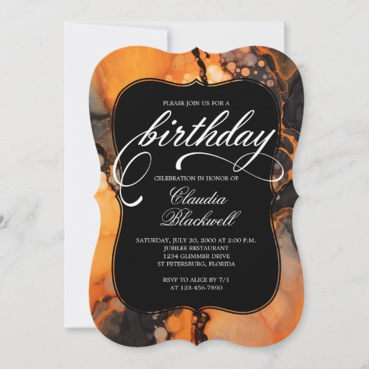 Orange Black Halloween Invitation Anniversaire (Devant)