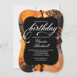 Orange Black Halloween Invitation Anniversaire
