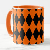 Orange Black Harlequin Diamonds Checkers Design  Mok