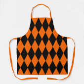 Orange Black Harlequin Diamonds Checkers Design  Schort (Voorkant)