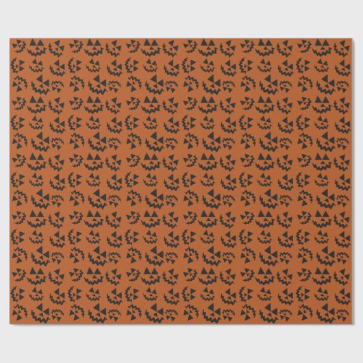Orange & black Jack O’ Lanterns Cadeaupapier (Vlak)