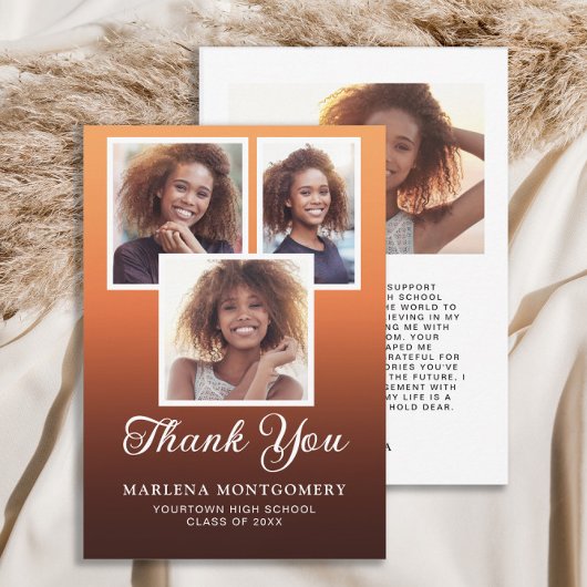 Orange Black Ombre Graduation 4 Merci photo