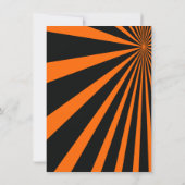 Orange Black Sun Beams Invitation de fête d'annive (Dos)