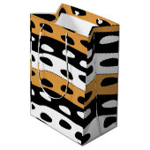 Orange Black White Stripes Medium Cadeauzakje (Achterkant Gekanteld)