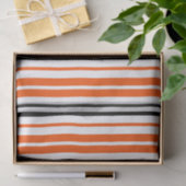 Orange Black White Stripes Pattern Design  Tissuepapier (Geschenk)