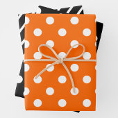 Orange, Black & White Wrapping Paper Sheets