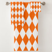 Orange blanc Arlequin Diamants Checkers Design