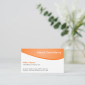 Orange & Blanc Curved, Carte de visite professionn (Debout devant)