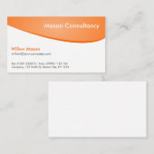 Orange & Blanc Curved, Carte de visite professionn (Devant / Derrière)