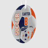 Orange, Blanc et Bleu foncé Personnaliser ⚽ Footba (devant)