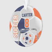 Orange, Blanc et Bleu foncé Personnaliser ⚽ Footba (devant)