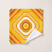 Orange, blanc et motif Coucher du soleil-Inspiré (Gant de toilette)