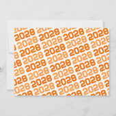Orange & Blanc Moderne Faire-part de Graduation (Dos)