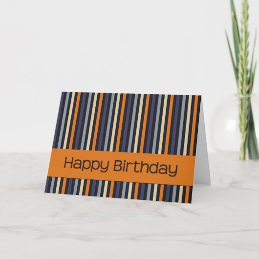 Orange & Bleu ・ Carte Anniversaire (Devant)