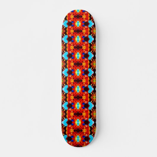 Orange, Bleu et Noir, 7 3/4" Skateboard Deck (Devant)