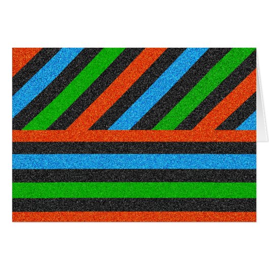 Orange, Bleu, Vert, Parties scintillant noire rayé (Devant horizontal)
