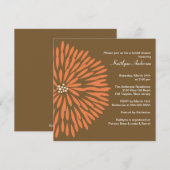 Orange Bloom sur invitation à la douche nuptiale B (Devant / Derrière)