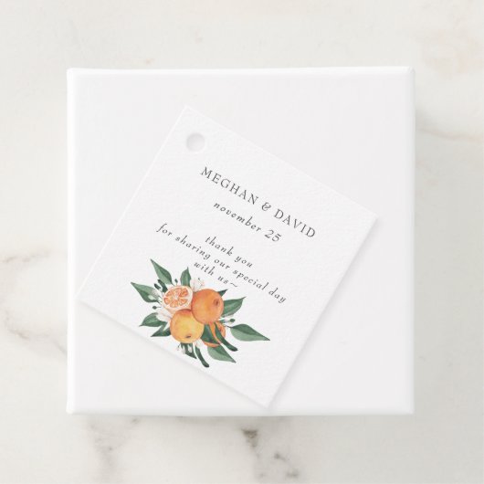 Orange Blossoms Citrus Botanical Wedding  Bedankjes Labels (In situ)