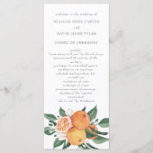 Orange Blossoms Citrus Botanical Wedding  Programma (Voorkant)