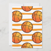 Orange Blue Basketball Invitations de fête d'anniv (Dos)