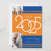 Orange Blue School Colours Faire-part de diplôme (Devant)