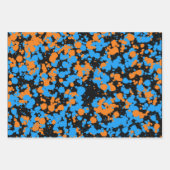 Orange Blue Wolf Splattered Paint  Inpakpapier Vel (Voorkant)