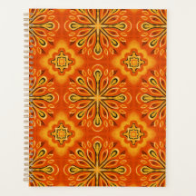 Orange Boho Abstrait Motif décoratif
