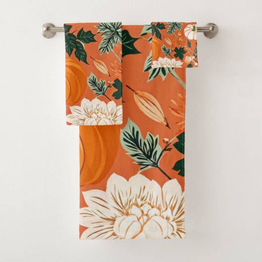 Orange Boho Citrouille Automne motif floral (En situation)