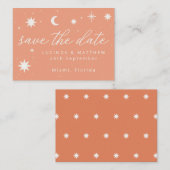 Orange Boho Starry Wedding Enregistrer La Carte Da (Devant / Derrière)