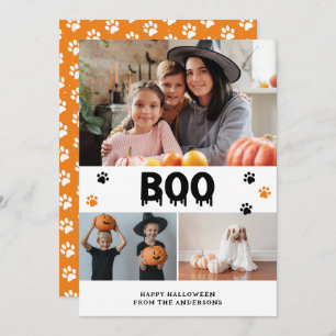 Orange Boo Pet Photo Bonne Carte Halloween
