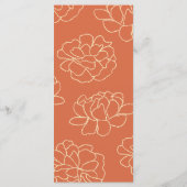 Orange Botanique Moderne Menu Mariage (Dos)