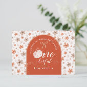 ORANGE BOW & ARCH FALL PUMPKIN FLOWERS BIRTHDAY BEDANKKAART (Staand voorkant)