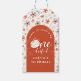 ORANGE BOW & ARCH FALL PUMPKIN FLOWERS BIRTHDAY CADEAULABEL