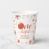 ORANGE BOW & ARCH FALL PUMPKIN FLOWERS BIRTHDAY PAPIEREN BEKERS (Achterkant)