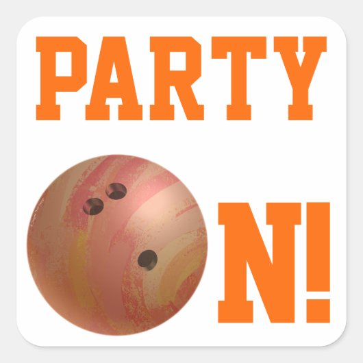 Orange Bowling Ball Party sur Sticker (Devant)