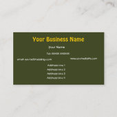 Orange brillant et Carte de visite Abstrait Brown (Dos)